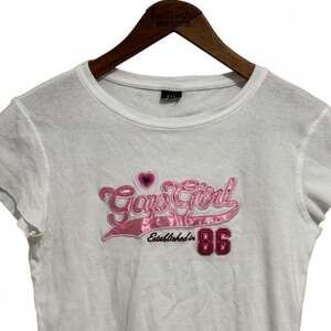 Vintage Gap Girl Y2K Graphic Baby Tee White Small